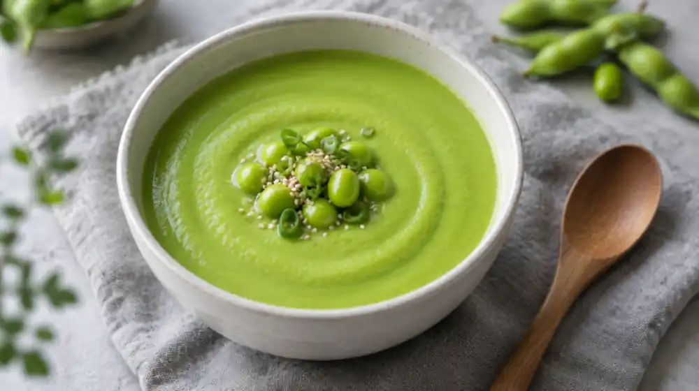 Edamame & Silken Tofu Purée — puréed texture, IDDSI Level 4