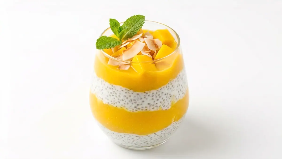 Mango Coconut Chia Pudding — puréed texture, IDDSI Level 3